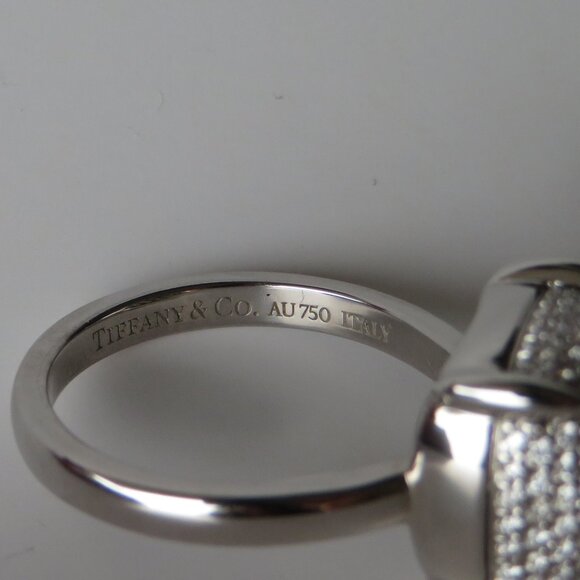 Tiffany & Co 18K White Gold Diamond Sugar Stack Ring - Picture 13 of 17